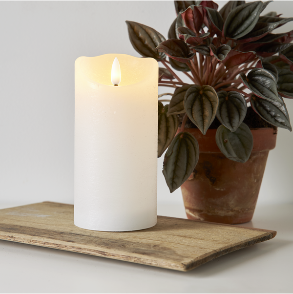 Star Trading - LED Blockljus Flamme Rustic 15cm Vit