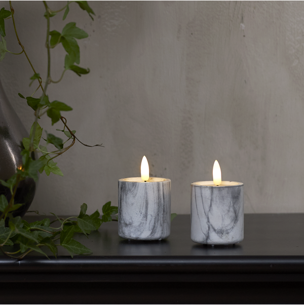 Star Trading - LED Blockljus 2-pack Flamme Marble