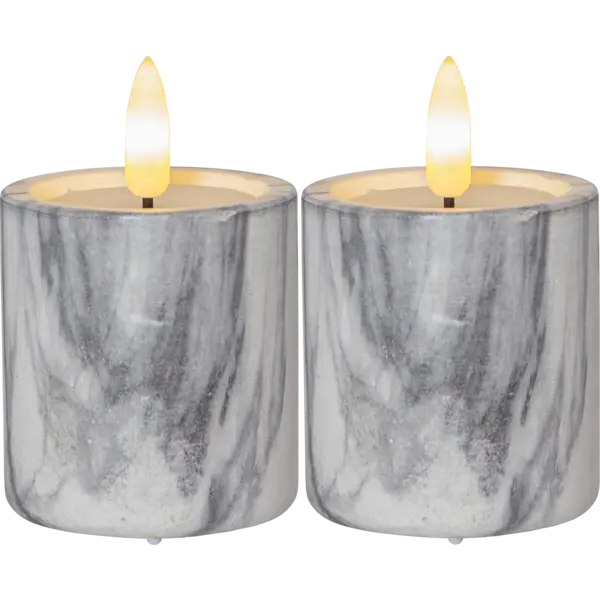 Star Trading - LED Blockljus 2-pack Flamme Marble