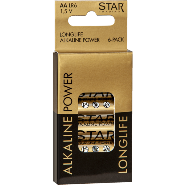 Star Trading - Batteri 6-pack AA 1,5V Power Alkaline