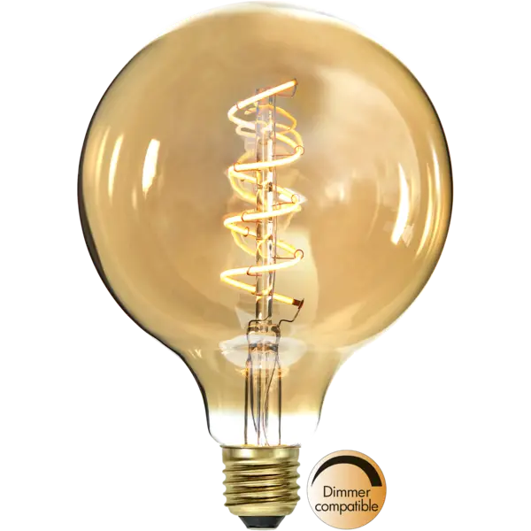 Star Trading - LED-lampa E27 G125 Decoled Spiral Amber