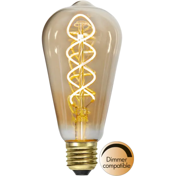 Star Trading - LED-lampa E27 ST64 Decoled Spiral Amber