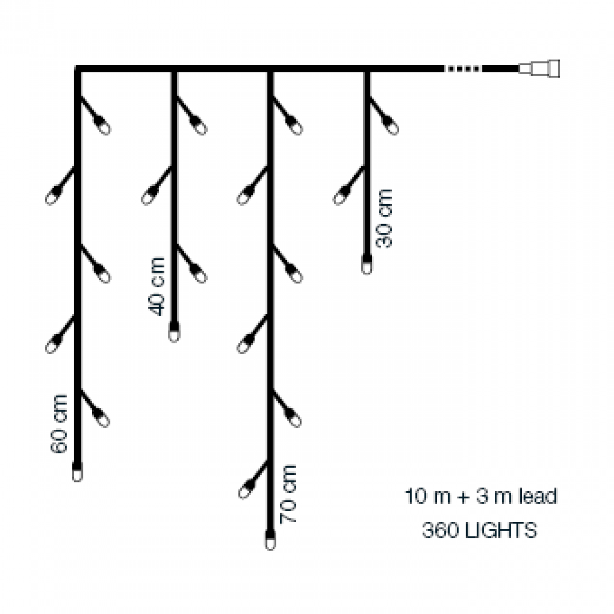 LightsOn - Ice 10m Ljusslinga LED Transparent