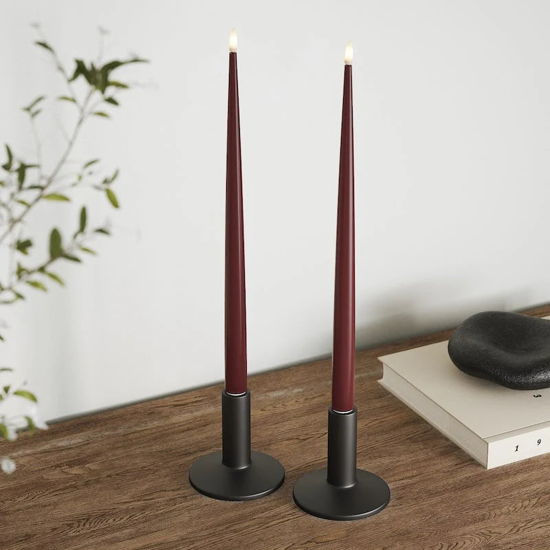 DeluxeHomeart - Real Flame Shiny Bordsljus LED 2-pack 38 cm Bourgogne Red