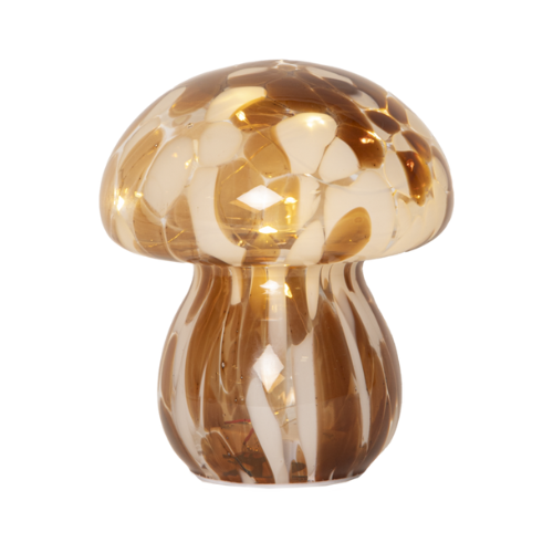 Star Trading - Glasdekoration Funghi 15cm Brun