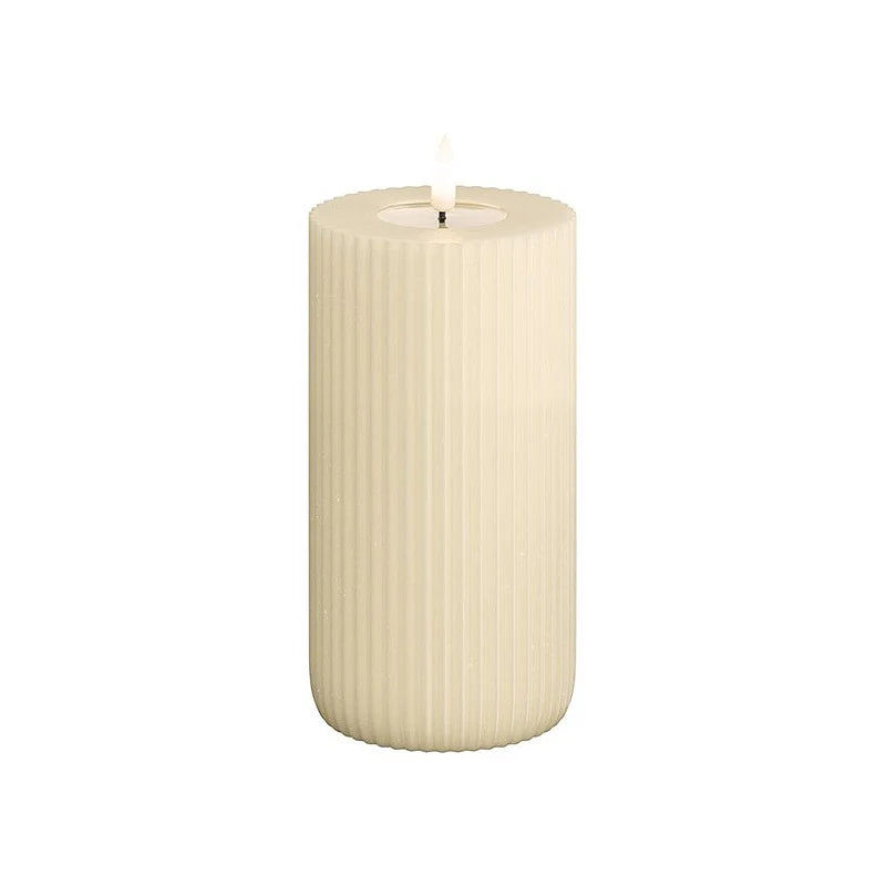 DeluxeHomeart - Real Flame Randigt LED Ljus 8x15 cm Cream